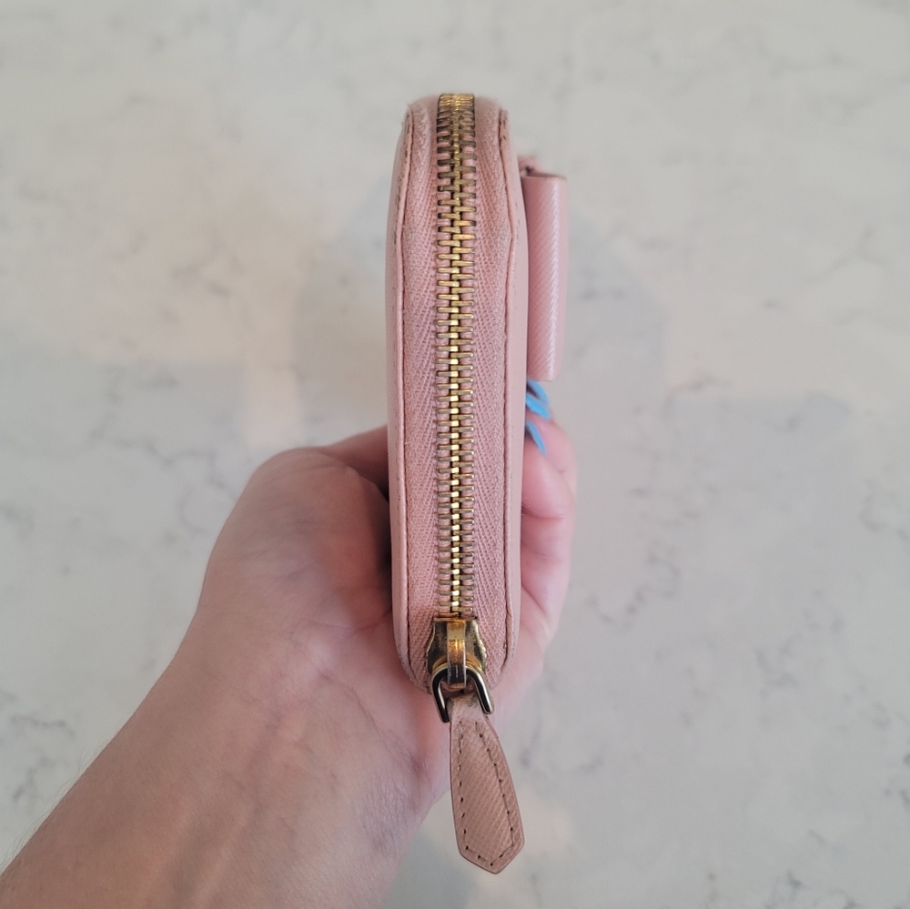 PRADA Long Saffiano Leather Wallet With Bow Pink - Picture 4 of 15
